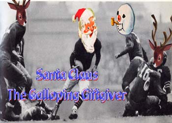 Doug Nunn's Xmas Cards - Football (The Galloping Gift-Giver)
